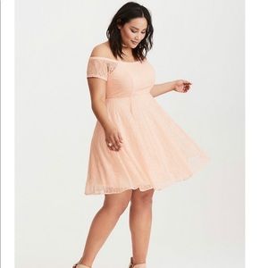 Lace off the shoulder dress